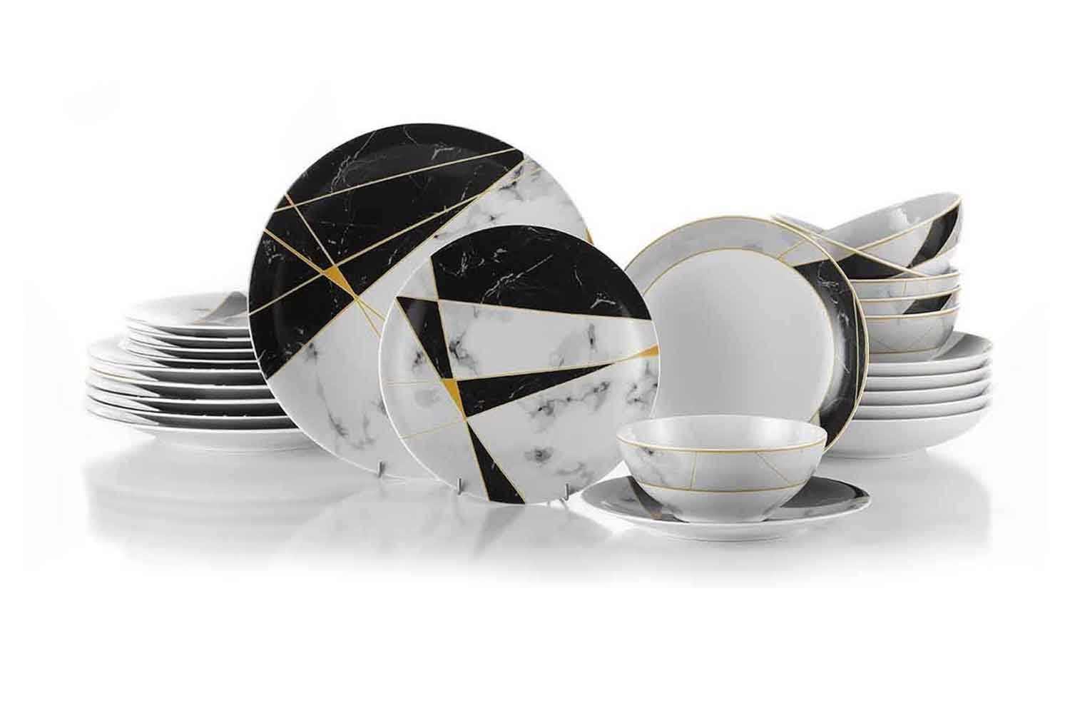 Tallerkensett 24-pk - Flerfarget