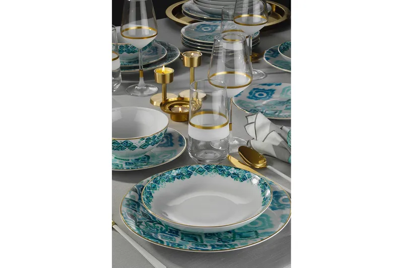 Tallerkensett 24-pk - Flerfarget - Husholdning - Servering & borddekking - Tallerkener - Servise & tallerkensett