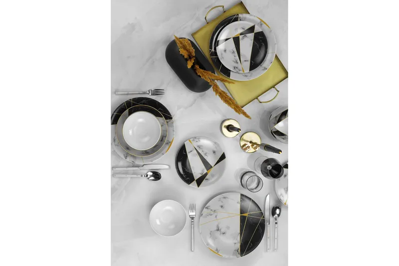 Tallerkensett 24-pk - Flerfarget - Husholdning - Servering & borddekking - Tallerkener - Servise & tallerkensett