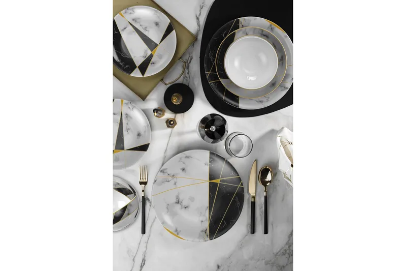 Tallerkensett 24-pk - Flerfarget - Husholdning - Servering & borddekking - Tallerkener - Servise & tallerkensett