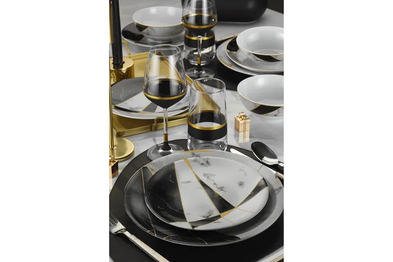 Tallerkensett 24-pk - Flerfarget - Husholdning - Servering & borddekking - Tallerkener - Servise & tallerkensett