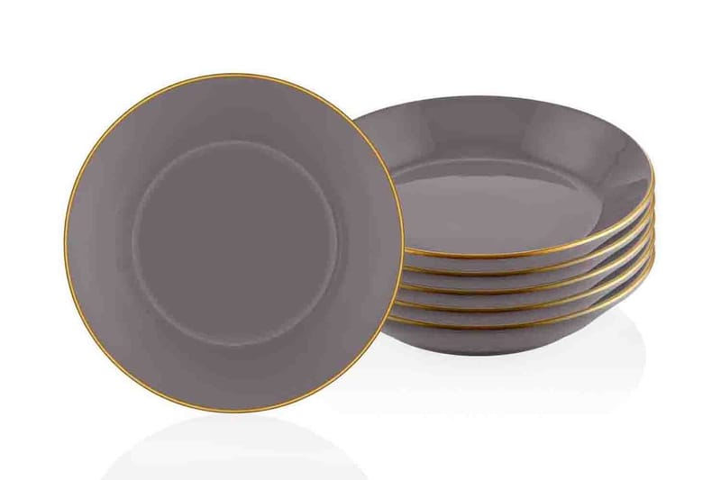 Tallerkensett 6-pk - Grå - Husholdning - Servering & borddekking - Tallerkener