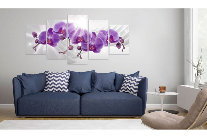Bilde Abstract Garden Purple Orchis 100x50 - Artgeist sp. z o. o. - Innredning - Bilder & kunst - Lerretsbilder