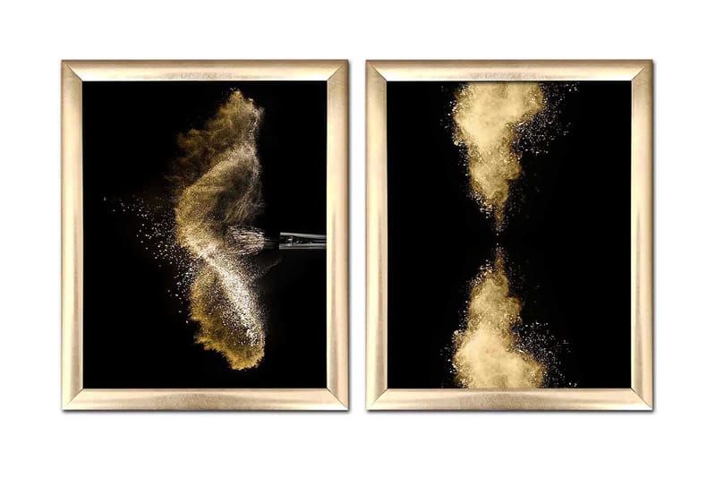 Bilde Abstract med Ramme 2-pk Flerfarget, 22,3x52,8 cm