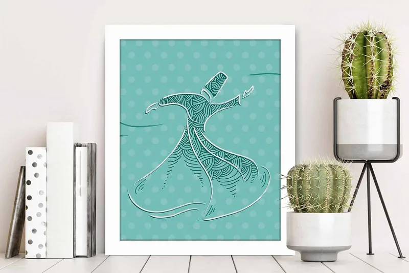 Bilde Abstract med Ramme Flerfarget - 22,3x52,8 cm - Innredning - Bilder & kunst