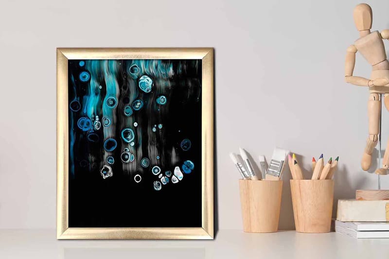 Bilde Abstract med Ramme Flerfarget - 22,3x52,8 cm - Innredning - Bilder & kunst