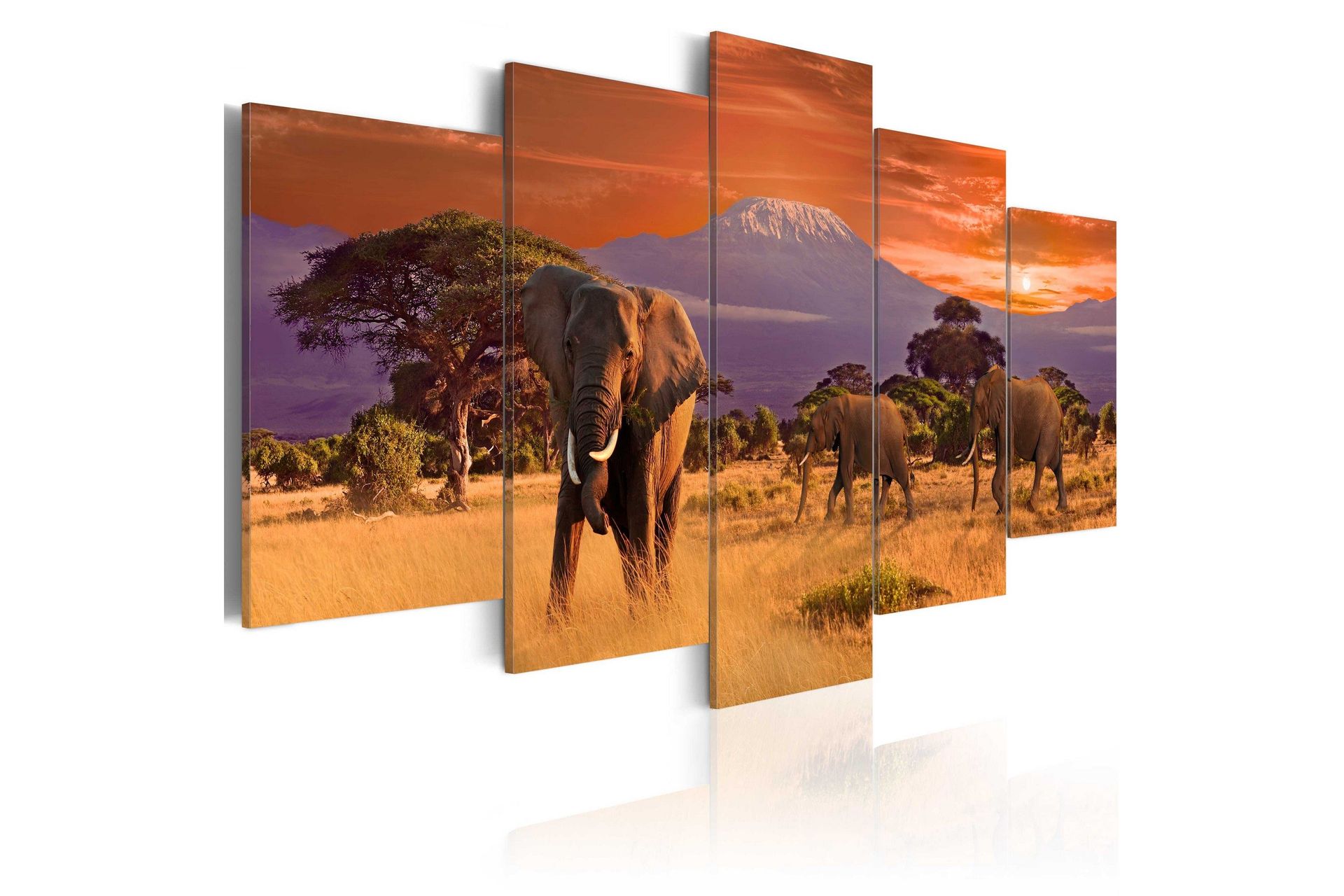 Bilde Africa Elephants 100x50 - Artgeist sp. z o. o.