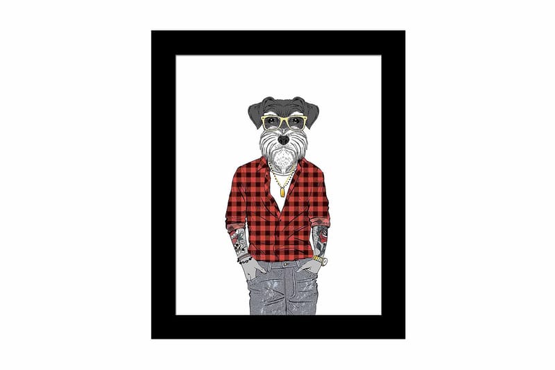 Bilde Animal med Ramme Flerfarget, 22,3x52,8 cm