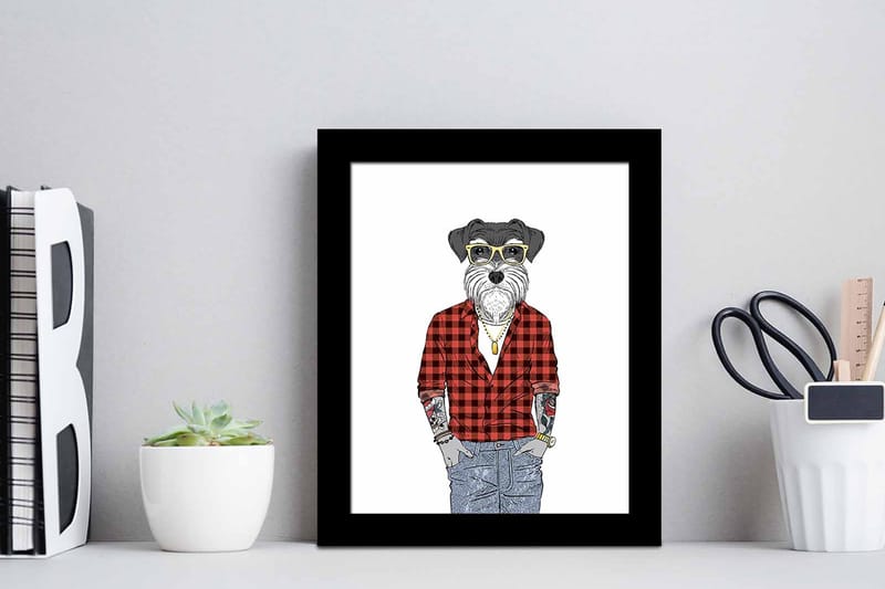 Bilde Animal med Ramme Flerfarget - 22,3x52,8 cm - Innredning - Bilder & kunst