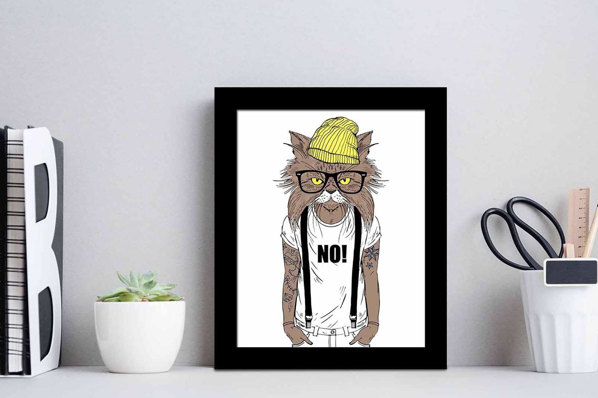 Bilde Animal med Ramme Flerfarget - 22,3x52,8 cm - Innredning - Bilder & kunst