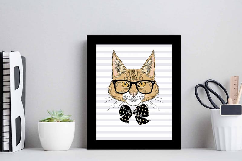 Bilde Animal med Ramme Flerfarget - 22,3x52,8 cm - Innredning - Bilder & kunst