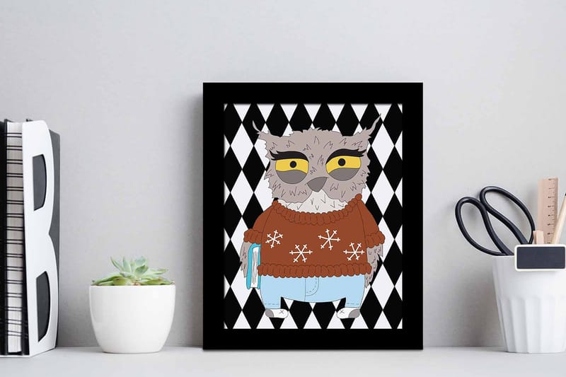 Bilde Animal med Ramme Flerfarget - 22,3x52,8 cm - Innredning - Bilder & kunst
