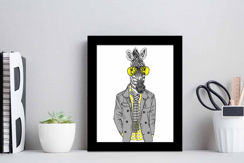 Bilde Animal med Ramme Flerfarget - 22,3x52,8 cm - Innredning - Bilder & kunst