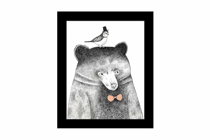 Bilde Animal med Ramme Flerfarget, 22,3x52,8 cm