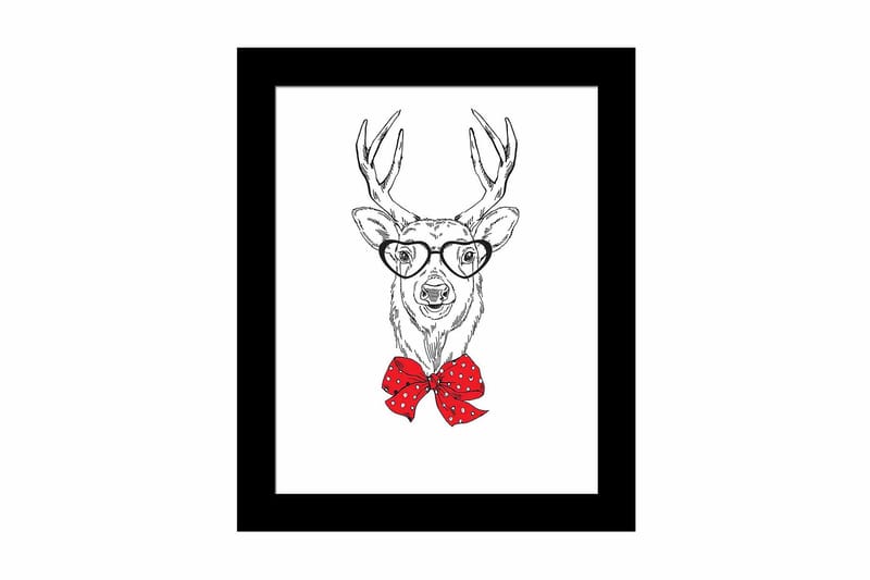 Bilde Animal med Ramme Flerfarget, 22,3x52,8 cm