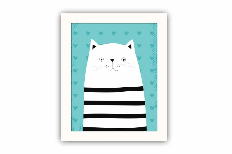 Bilde Animal med Ramme Flerfarget, 22,3x52,8 cm