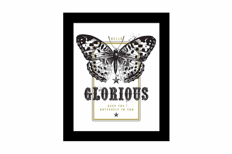 Bilde Animal med Ramme Flerfarget, 22,3x52,8 cm