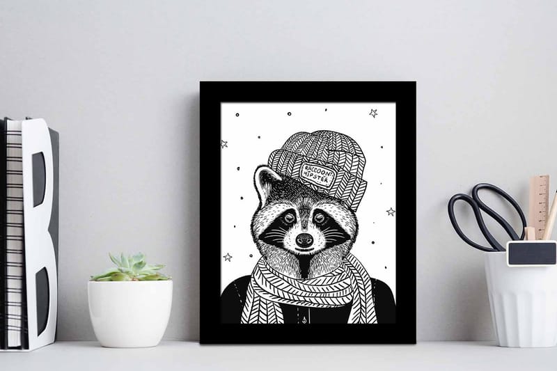 Bilde Animal med Ramme Flerfarget - 22,3x52,8 cm - Innredning - Bilder & kunst