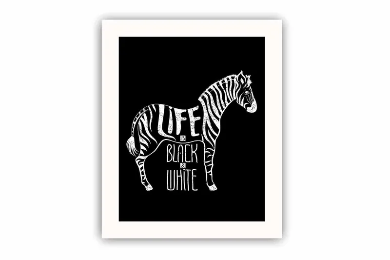 Bilde Animal med Ramme Flerfarget, 22,3x52,8 cm