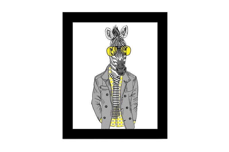 Bilde Animal med Ramme Flerfarget, 22,3x52,8 cm