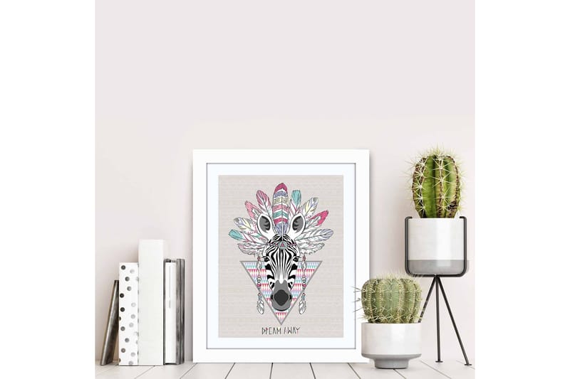 Bilde Animal med Ramme Flerfarget - 22,3x52,8 cm - Innredning - Bilder & kunst