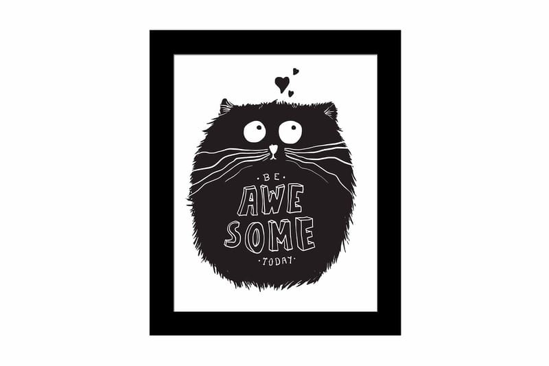 Bilde Animal med Ramme Flerfarget, 22,3x52,8 cm