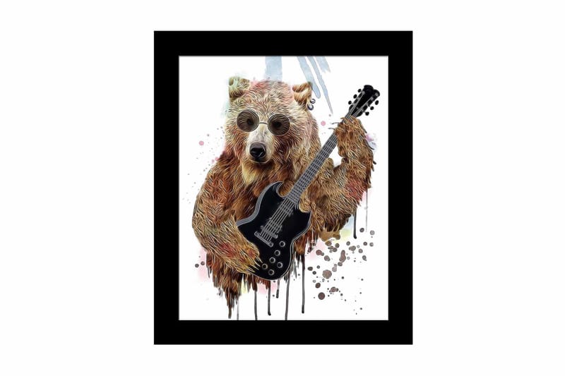 Bilde Animal med Ramme Flerfarget, 22,3x52,8 cm