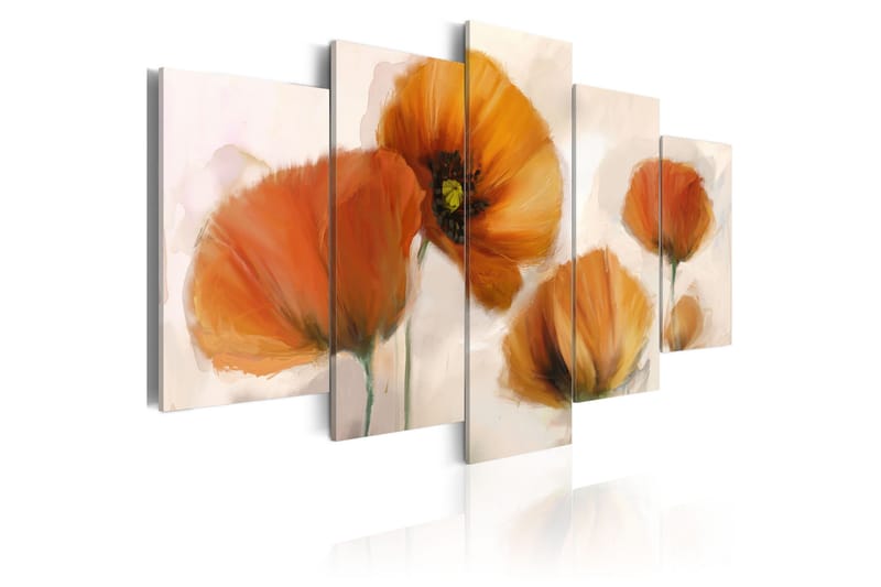 Bilde Artistic Poppies 5 Pieces 200x100, Artgeist sp. z o. o.