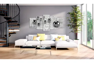 Bilde Balls And Concrete 5 Parts Wide 200x100 - Artgeist sp. z o. o. - Innredning - Bilder & kunst - Lerretsbilder