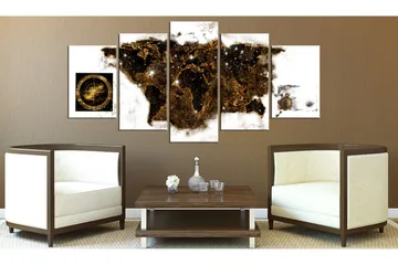 Bilde Brown Map 200x100 - Artgeist sp. z o. o. - Innredning - Bilder & kunst - Lerretsbilder