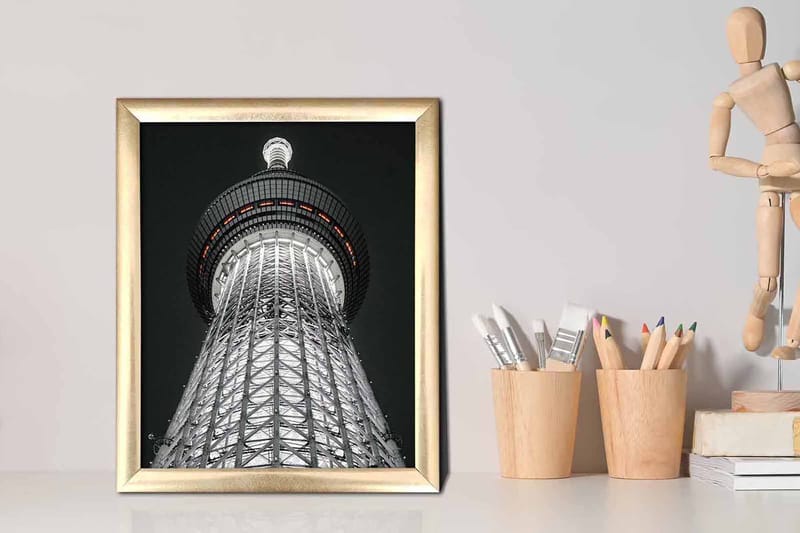 Bilde Building med Ramme Flerfarget - 22,3x52,8 cm - Innredning - Bilder & kunst