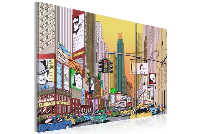 Bilde Cartoon City 60x40 - Artgeist sp. z o. o. - Innredning - Bilder & kunst - Lerretsbilder