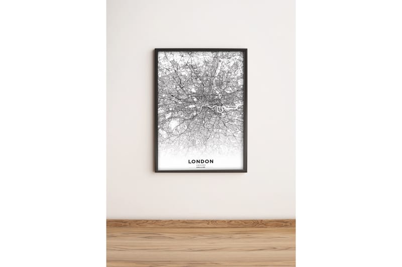 Bilde City med Ramme Flerfarget, 33x65 cm