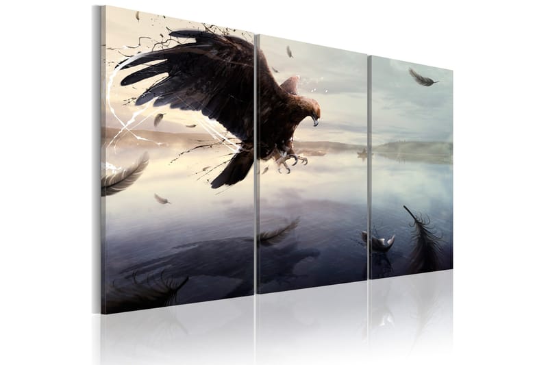 Bilde Eagle Above The Surface Of A Lake 120x80 - Artgeist sp. z o. o. - Innredning - Bilder & kunst - Lerretsbilder