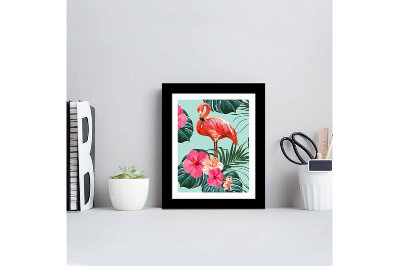 Bilde Floral Animal med Ramme Flerfarget - 22,3x52,8 cm - Innredning - Bilder & kunst
