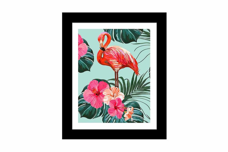 Bilde Floral Animal med Ramme Flerfarget, 22,3x52,8 cm