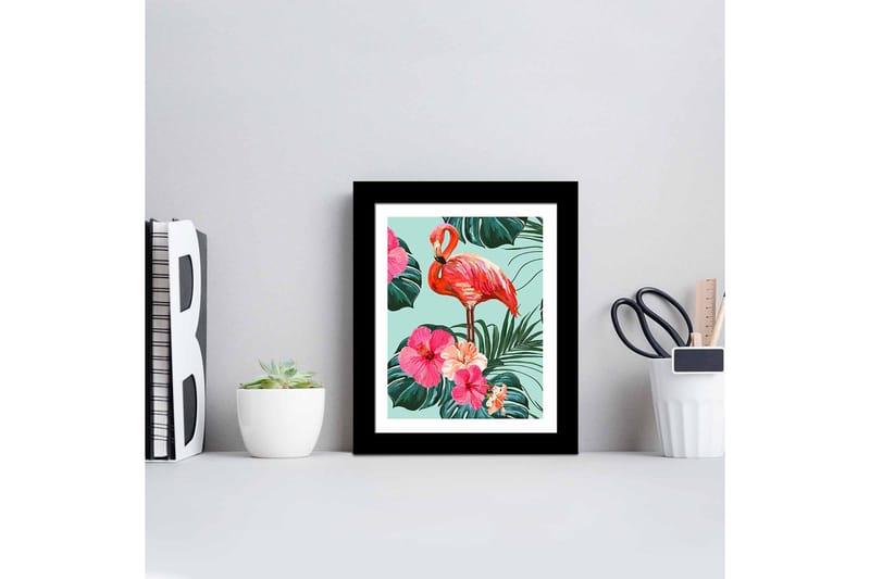Bilde Floral Animal med Ramme Flerfarget - 22,3x52,8 cm - Innredning - Bilder & kunst