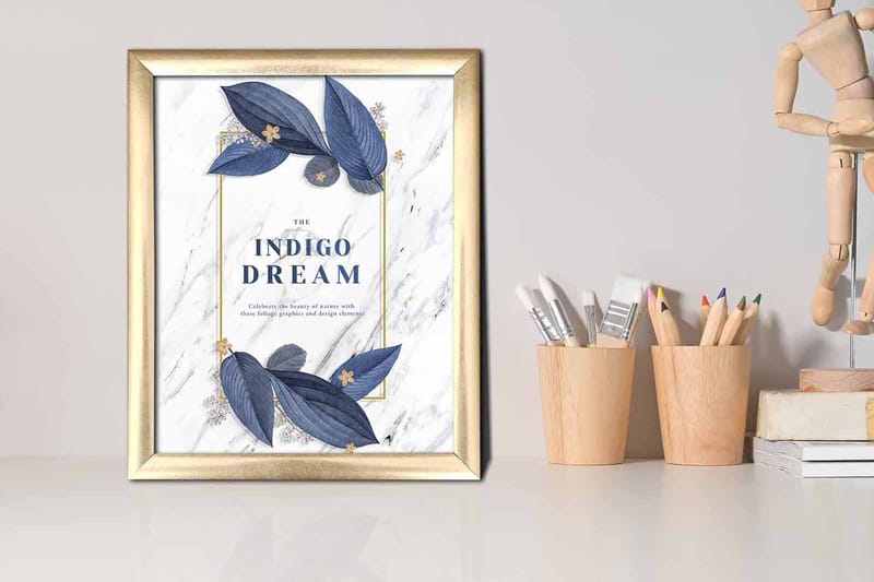 Bilde Floral med Ramme Flerfarget - 22,3x52,8 cm - Innredning - Bilder & kunst