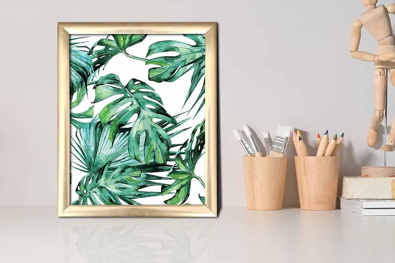 Bilde Floral med Ramme Flerfarget - 22,3x52,8 cm - Innredning - Bilder & kunst