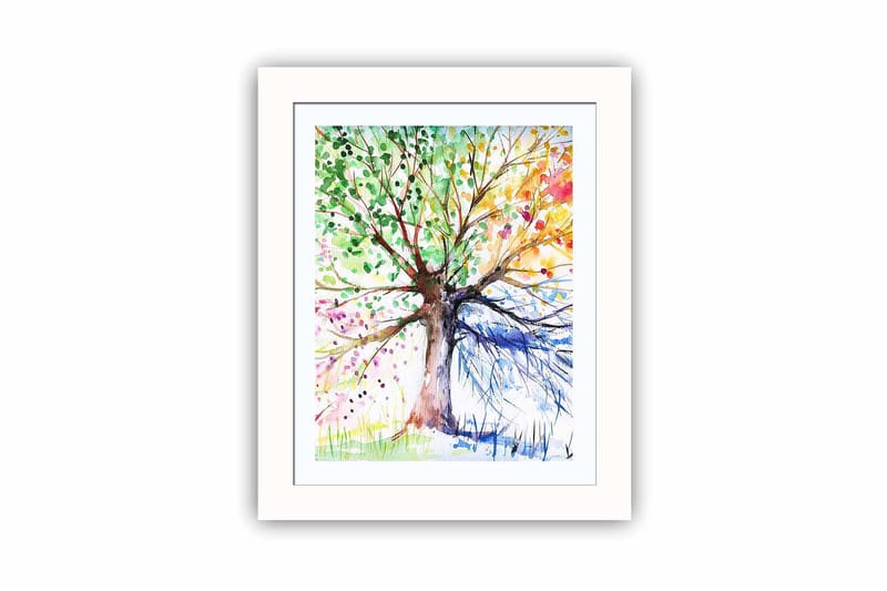 Bilde Floral med Ramme Flerfarget - 22,3x52,8 cm - Innredning - Bilder & kunst