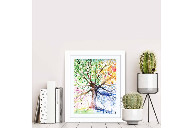 Bilde Floral med Ramme Flerfarget - 22,3x52,8 cm - Innredning - Bilder & kunst