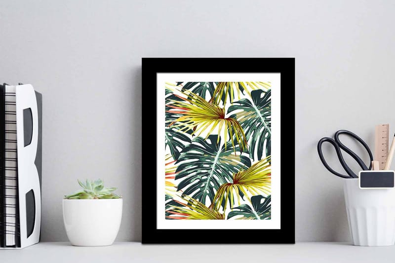 Bilde Floral med Ramme Flerfarget - 22,3x52,8 cm - Innredning - Bilder & kunst
