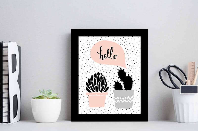 Bilde Floral med Ramme Flerfarget - 22,3x52,8 cm - Innredning - Bilder & kunst