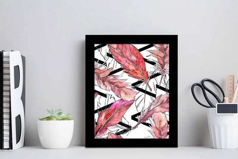 Bilde Floral med Ramme Flerfarget - 22,3x52,8 cm - Innredning - Bilder & kunst
