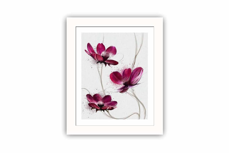 Bilde Floral med Ramme Flerfarget, 22,3x52,8 cm