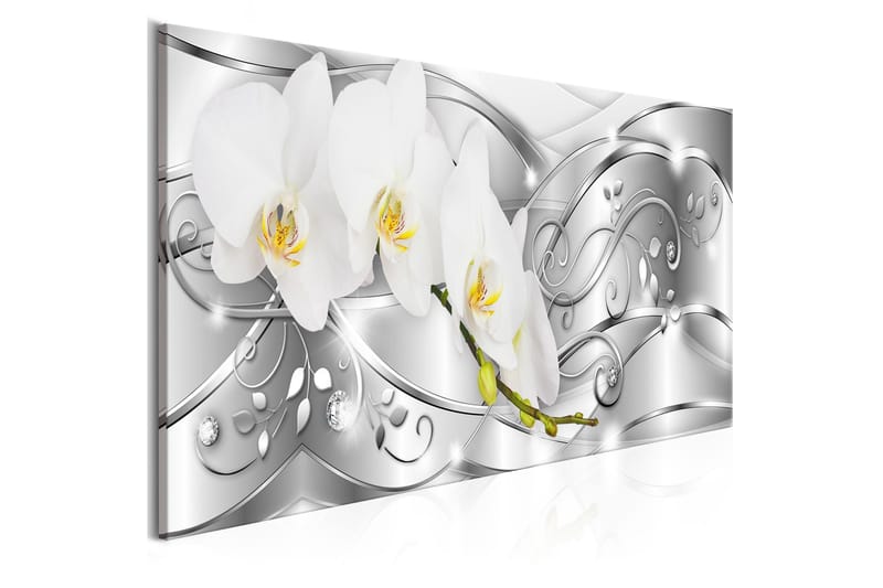 Bilde Flowering 1 Part Narrow Silver 150x50, Artgeist sp. z o. o.