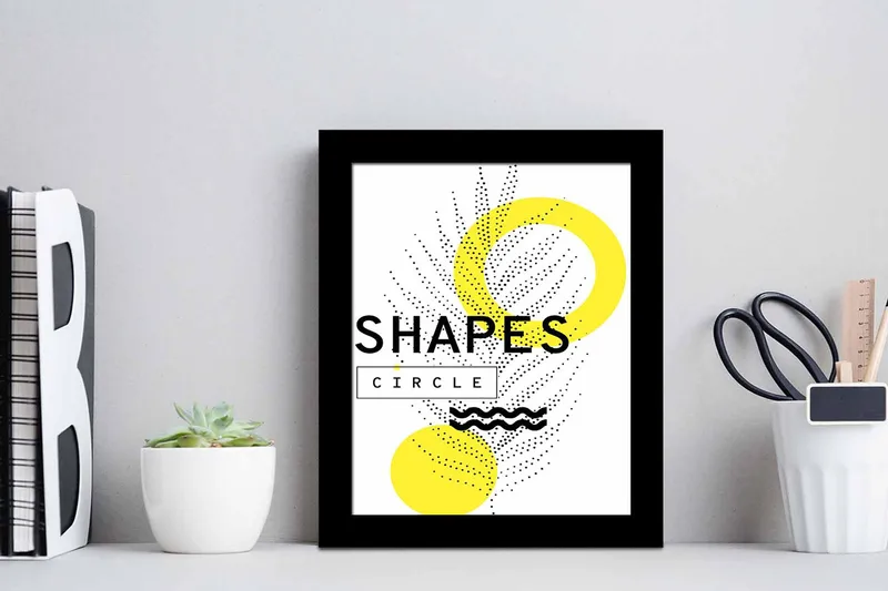 Bilde Geometric med Ramme Flerfarget - 22,3x52,8 cm - Innredning - Bilder & kunst