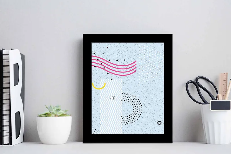 Bilde Geometric med Ramme Flerfarget - 22,3x52,8 cm - Innredning - Bilder & kunst