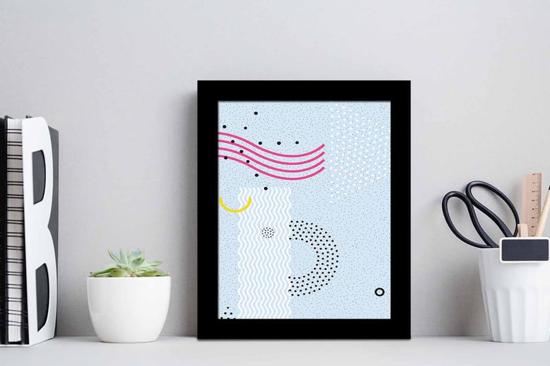 Bilde Geometric med Ramme Flerfarget - 22,3x52,8 cm - Innredning - Bilder & kunst