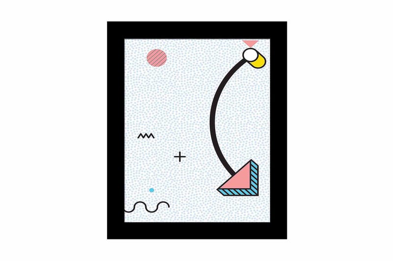 Bilde Geometric med Ramme Flerfarget, 22,3x52,8 cm